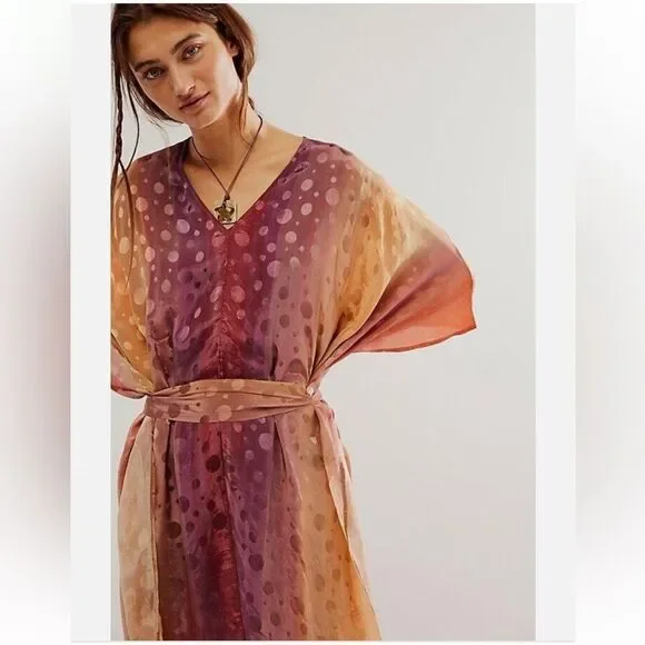 Free People Jen's Pirate Booty Electric Universe Kaftan Size - Picture 2 of 8